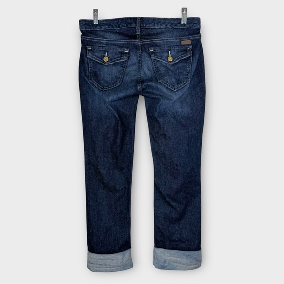 Carhartt Curvy Fit Cropped Jeans 4 Straight Leg Mid-rise Crop Capris Dark Wash - Picture 1 of 10